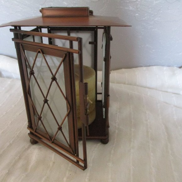 Accents Bronze Metal Frosted Glass Lantern Poshmark